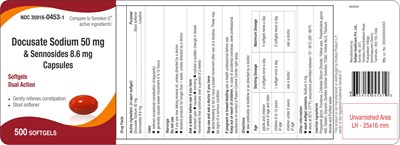Bottle Label - Docusate Sodium 50 mg and Sennosides 8.6 mg Orange